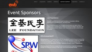 CLLOH portfolio - EWB Asia non-profit organization launch website sponsors page screenshot
