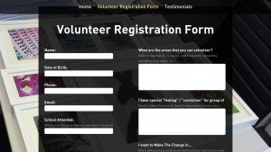 CLLOH portfolio - Make The Change - social enterprise website volunteer registration form screenshot
