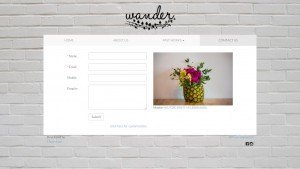 CLLOH portfolio - Wander Floral contact page 1 screenshot