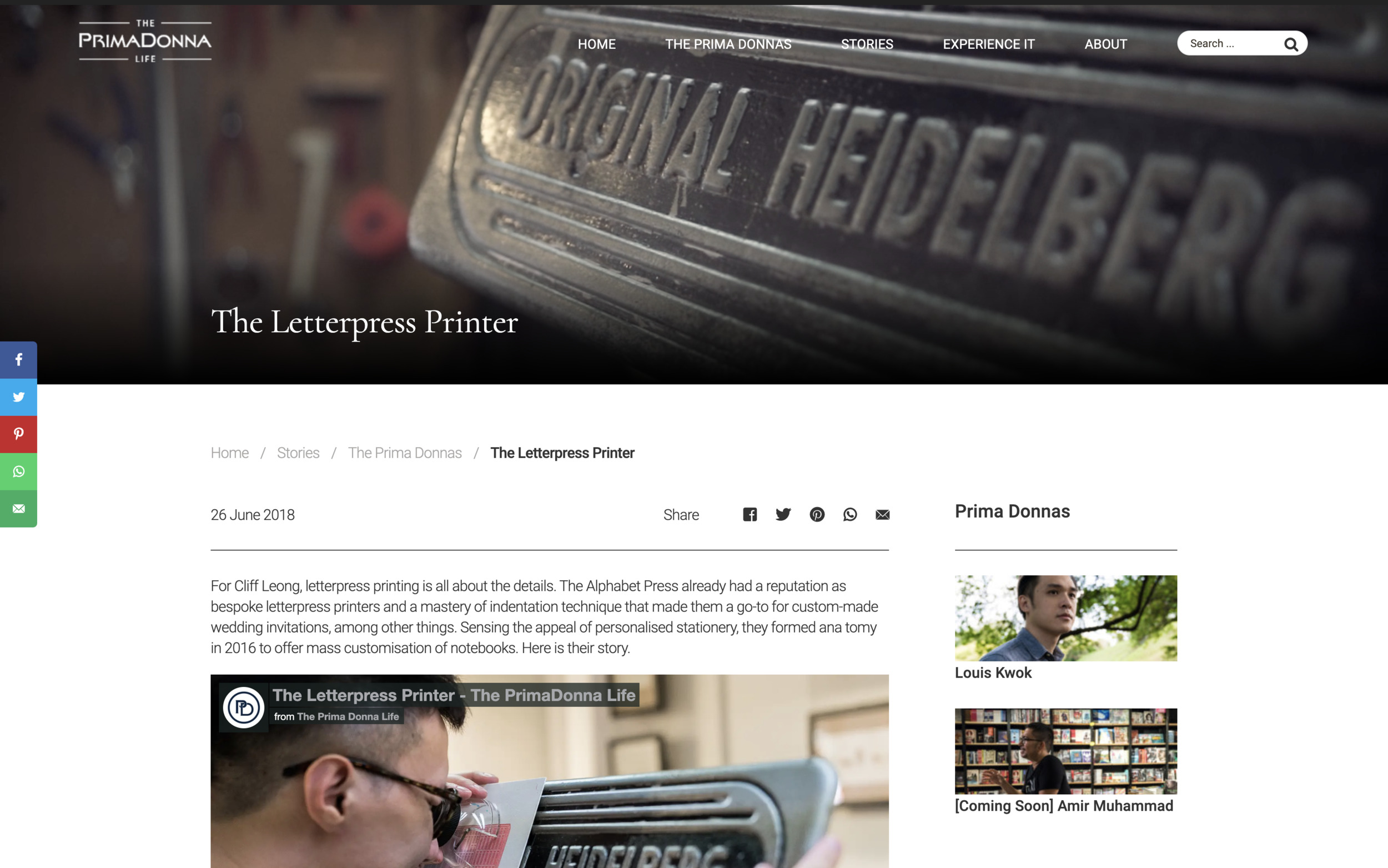 PrimaDonna People single page section